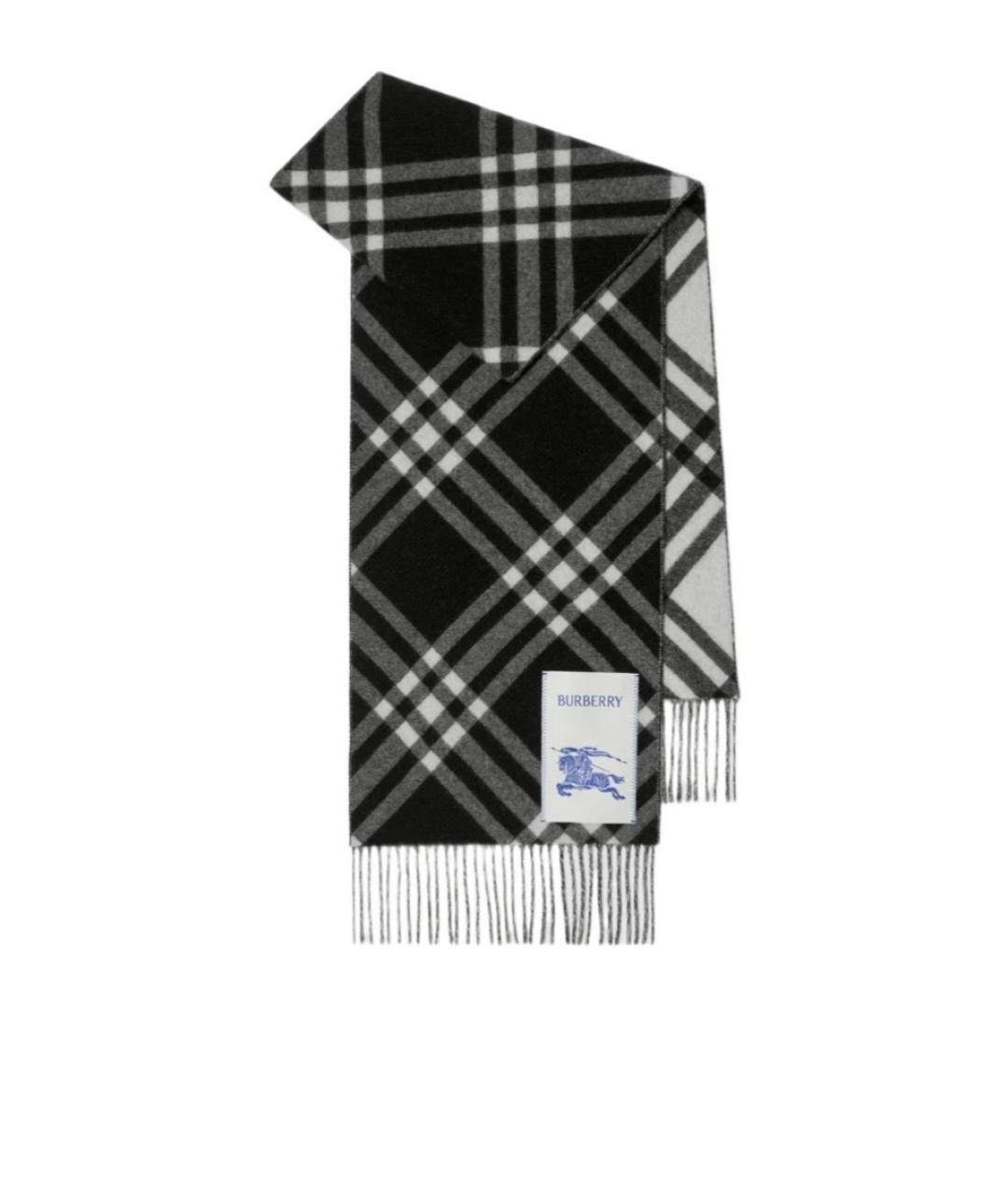 BURBERRY Черный кашемировый шарф, фото 1