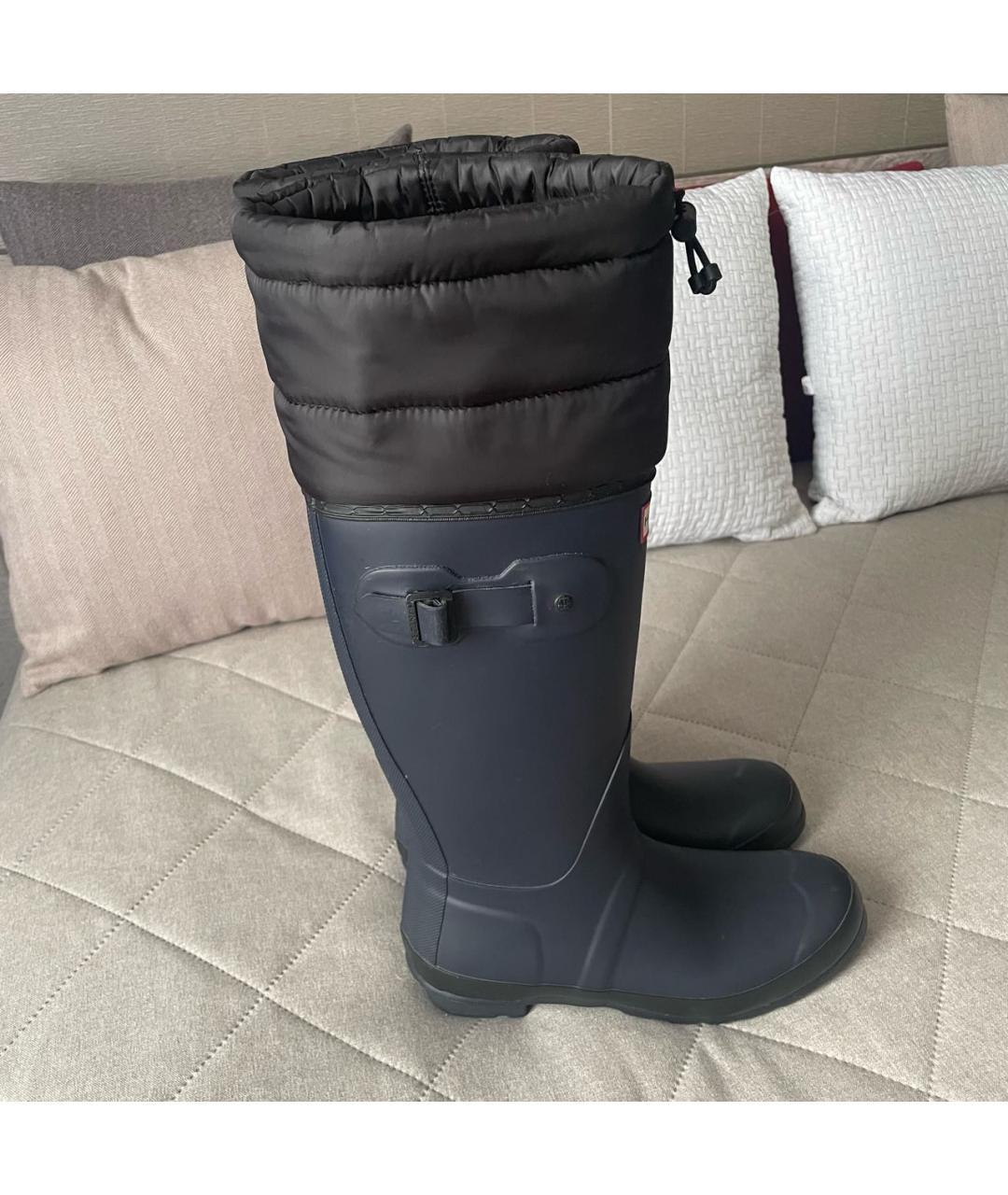 HUNTER Темно-синие резиновые сапоги, фото 5
