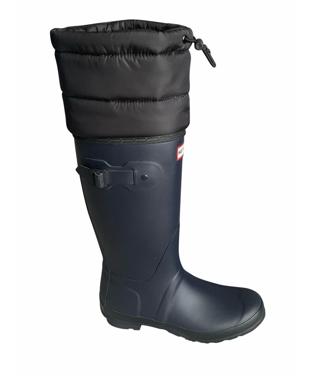 HUNTER Темно-синие резиновые сапоги, фото 1