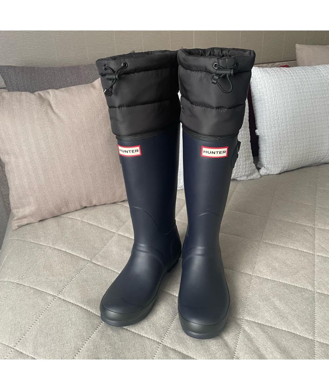 HUNTER Темно-синие резиновые сапоги, фото 2