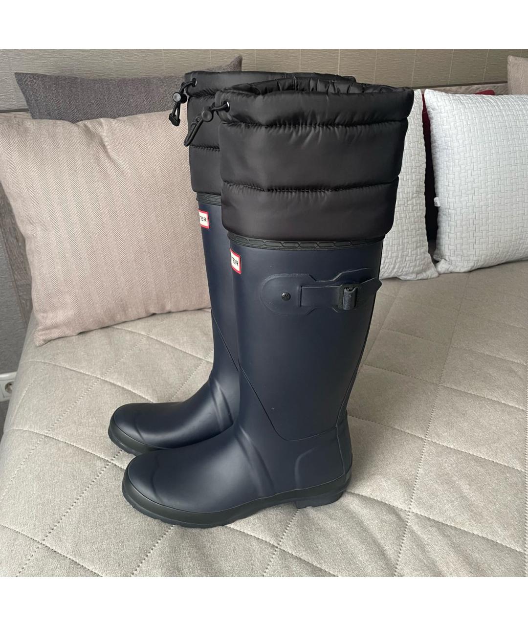 HUNTER Темно-синие резиновые сапоги, фото 9