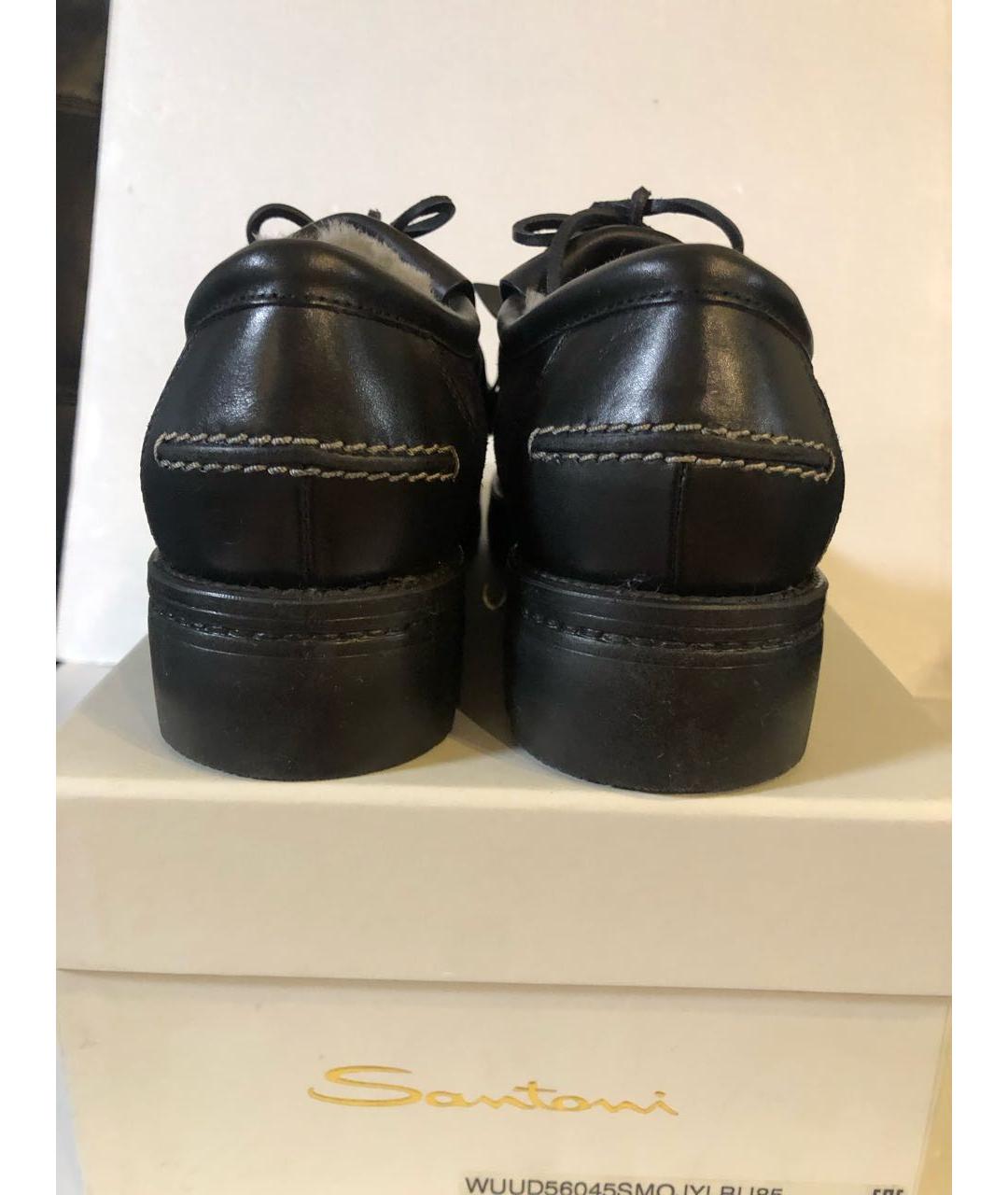 SANTONI Темно-синие замшевые мокасины, фото 4