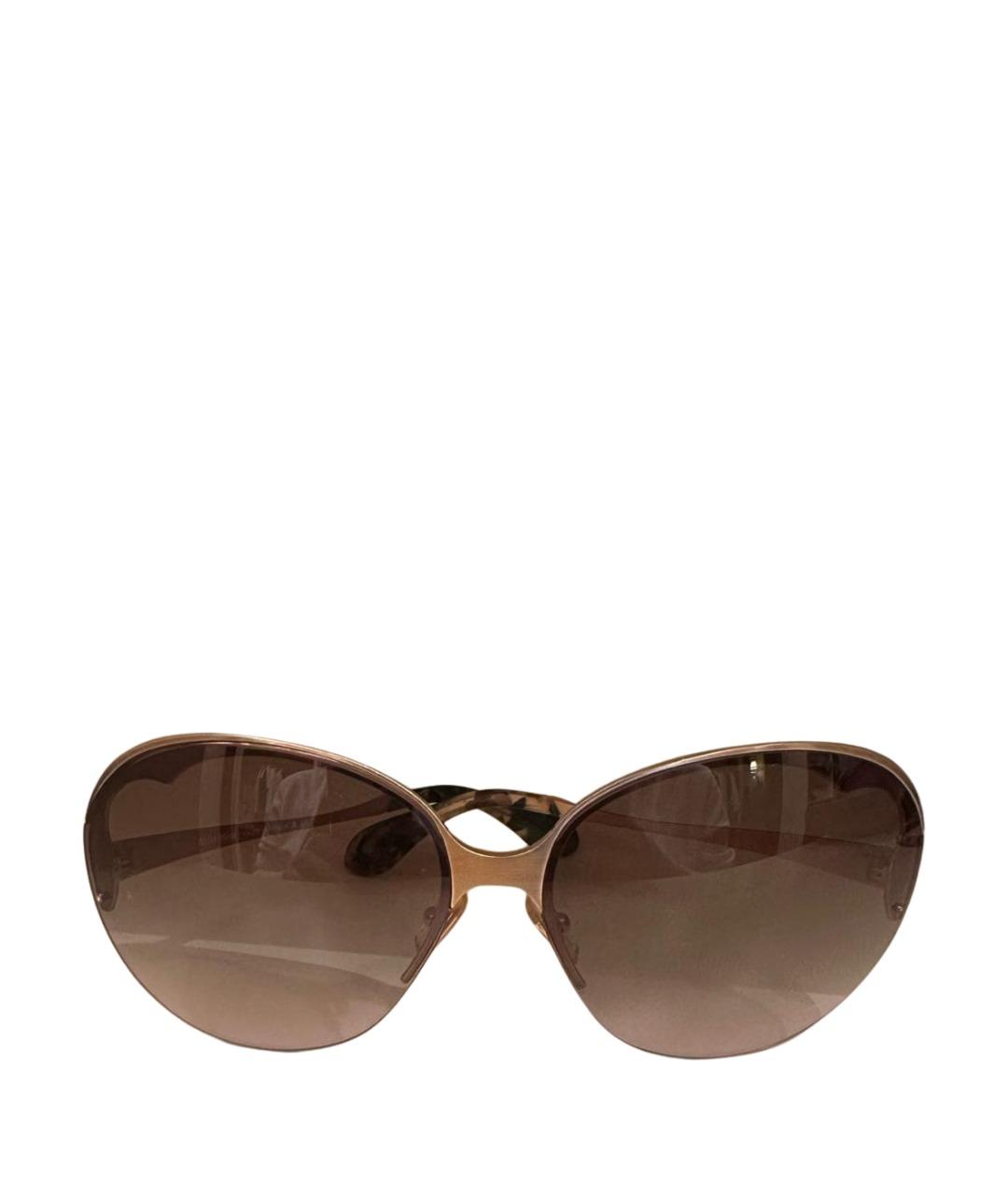 MIU MIU Коричневые металлические солнцезащитные очки, фото 1