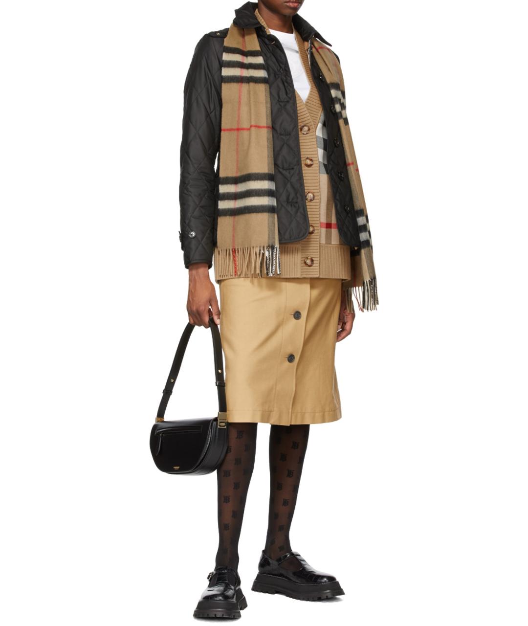 BURBERRY Бежевый кашемировый шарф, фото 5