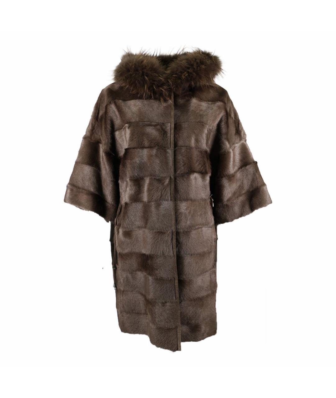 P.A.R.O.S.H. Коричневая меховая шуба, фото 1