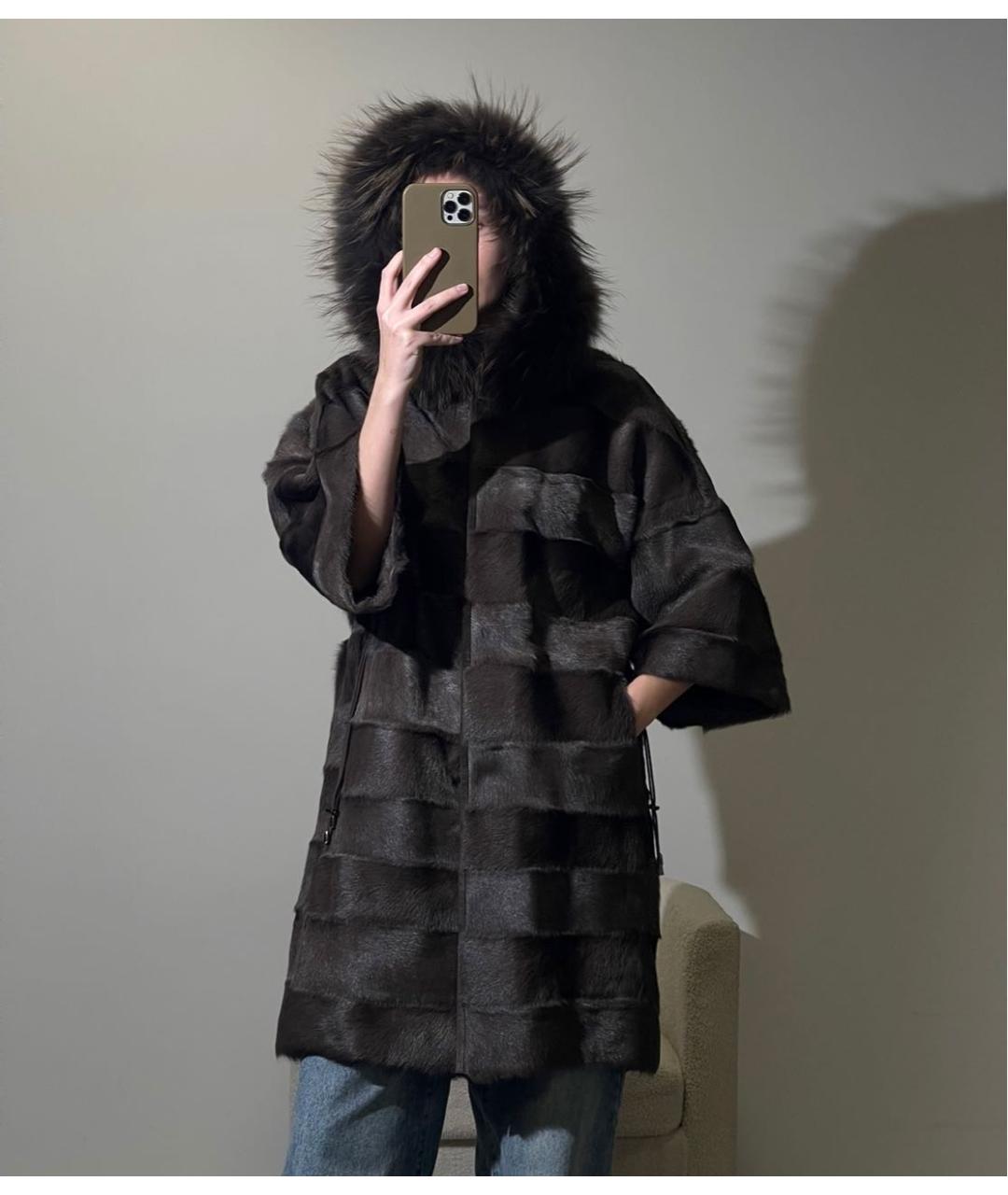 P.A.R.O.S.H. Коричневая меховая шуба, фото 6