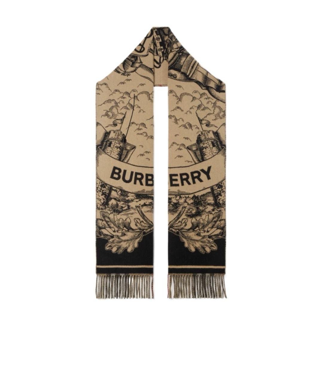 BURBERRY Бежевый кашемировый шарф, фото 1