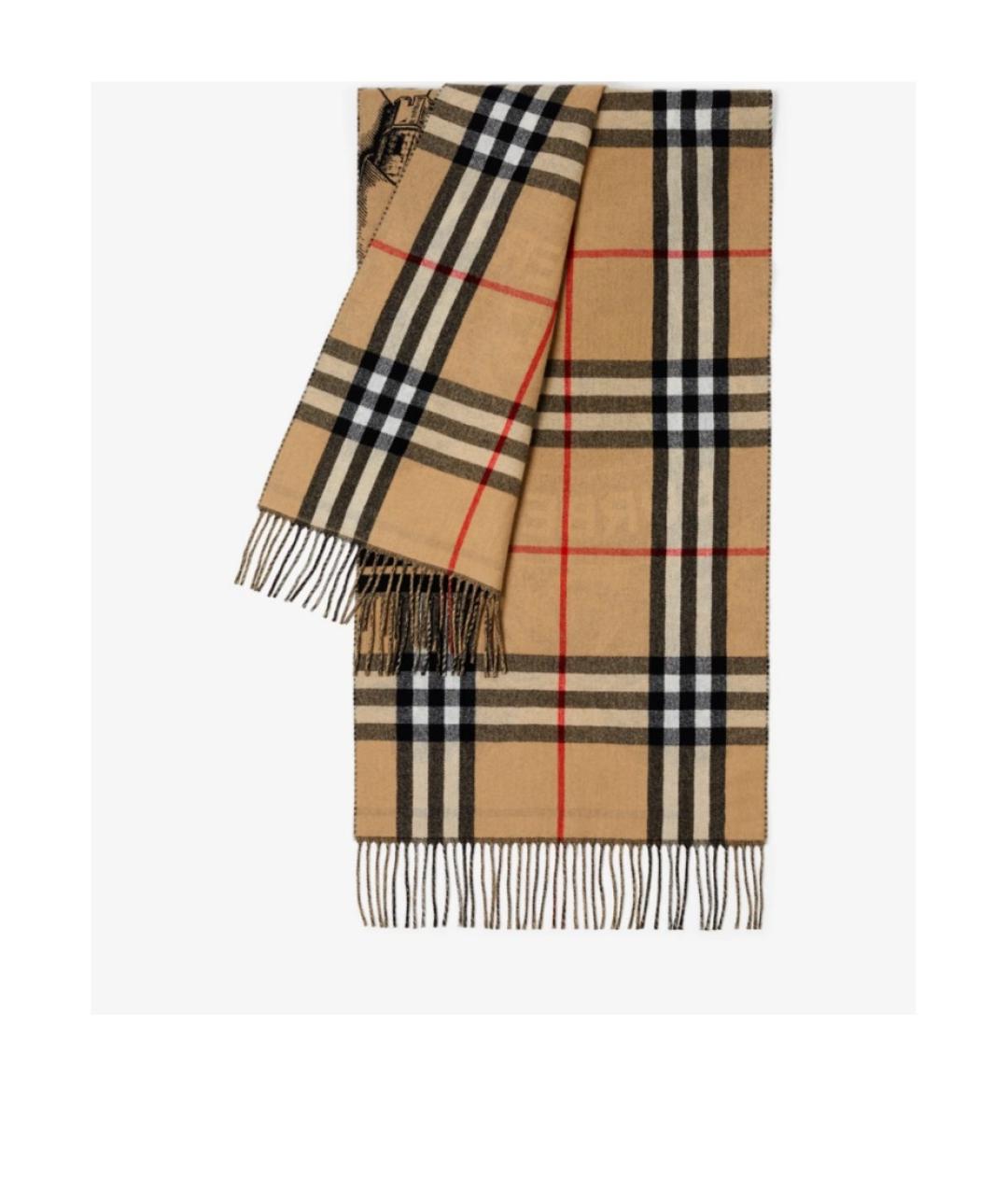 BURBERRY Бежевый кашемировый шарф, фото 3