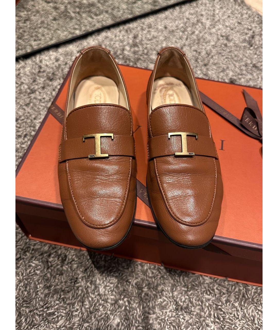 TOD'S Коричневые кожаные лоферы, фото 2