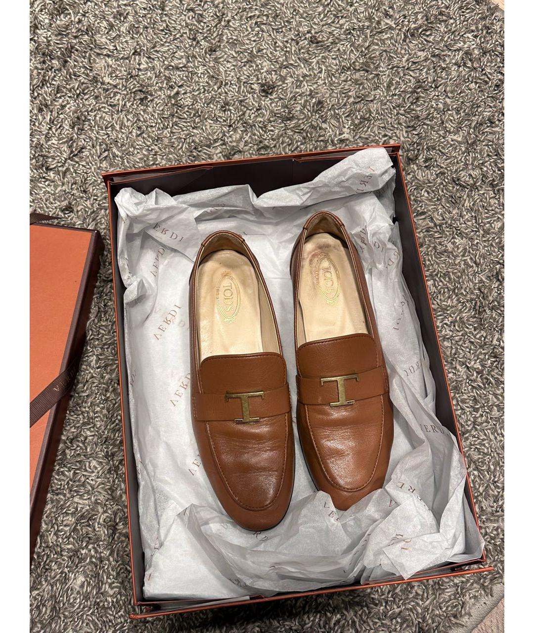 TOD'S Коричневые кожаные лоферы, фото 3