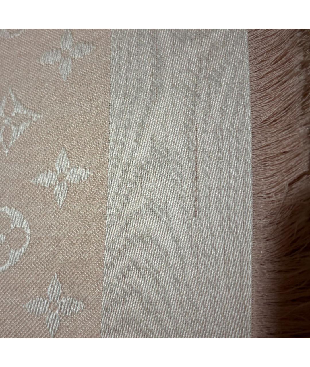 LOUIS VUITTON Розовый шерстяной платок, фото 7