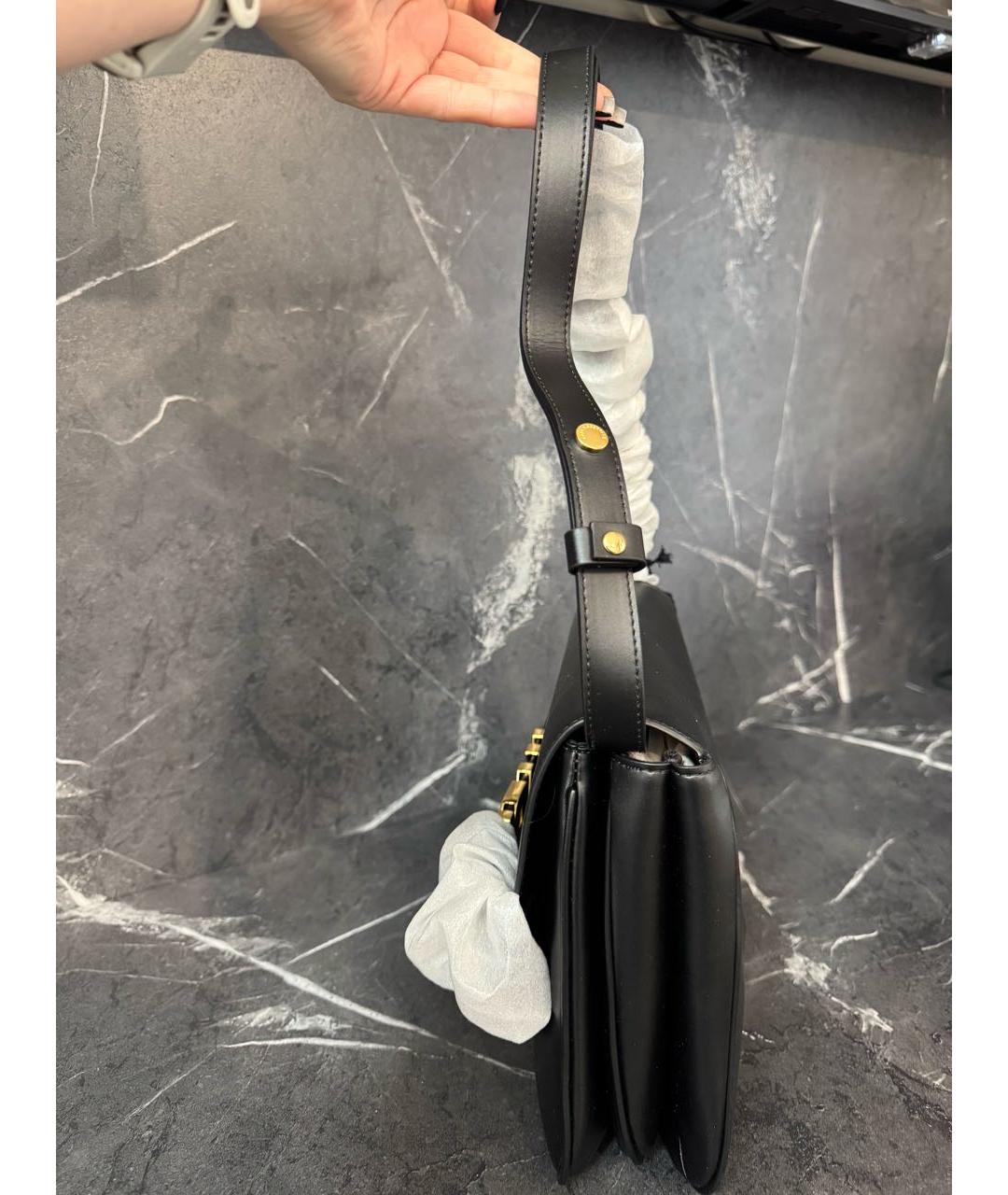 KARL LAGERFELD Черная кожаная сумка через плечо, фото 2