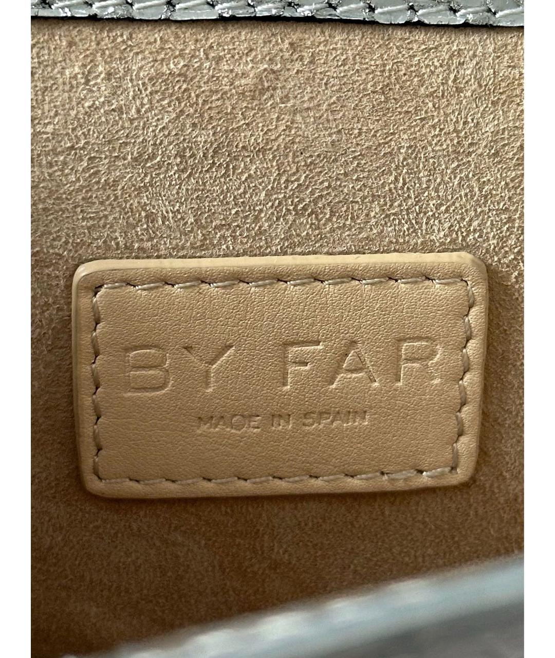 BY FAR Серебряная кожаная сумка с короткими ручками, фото 8