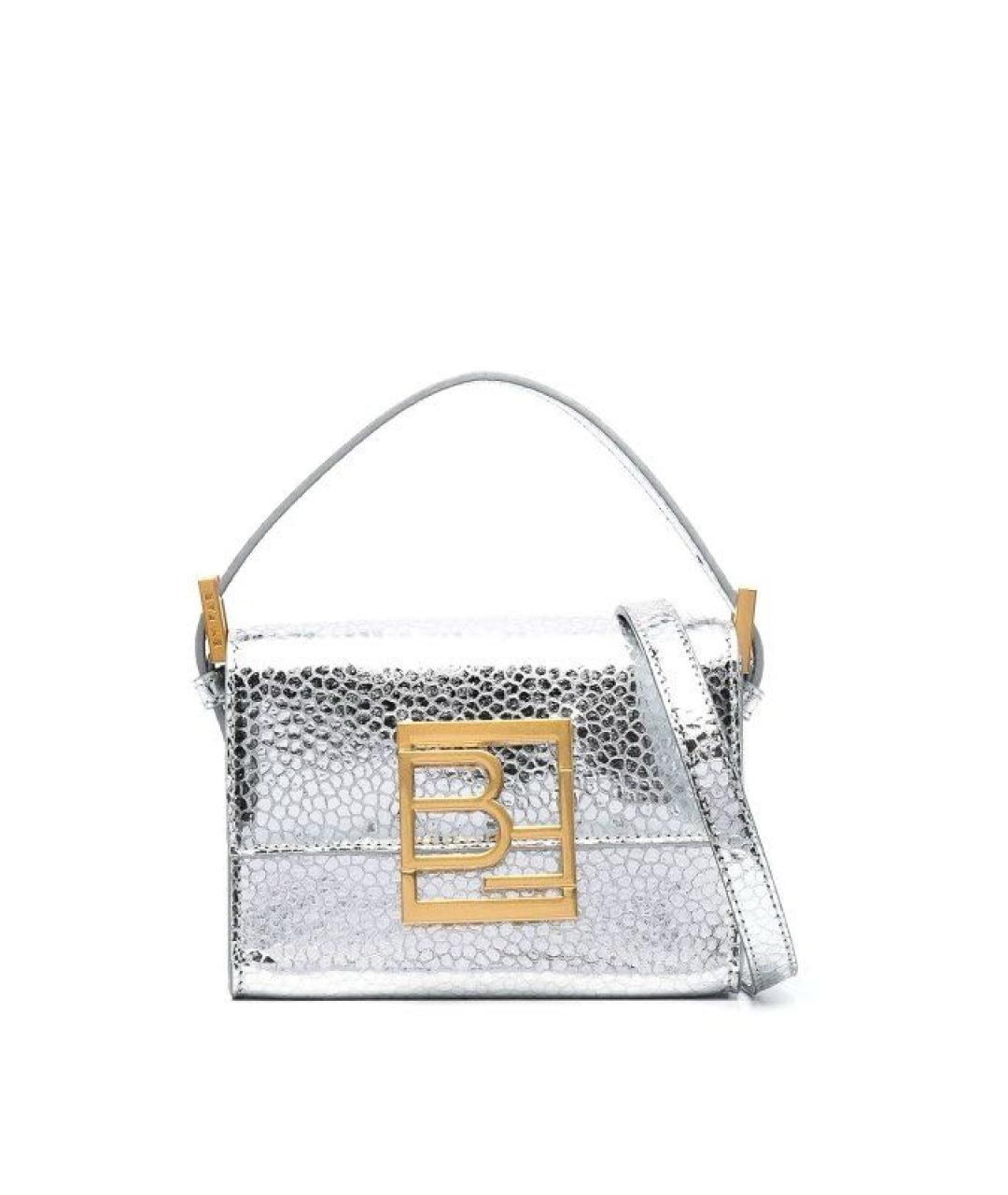 BY FAR Серебряная кожаная сумка с короткими ручками, фото 1