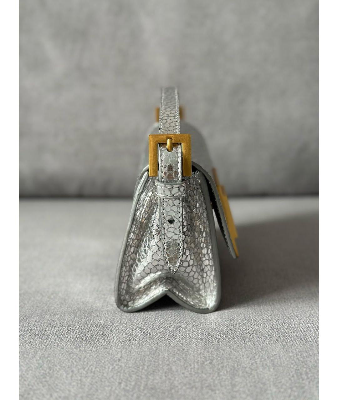 BY FAR Серебряная кожаная сумка с короткими ручками, фото 5