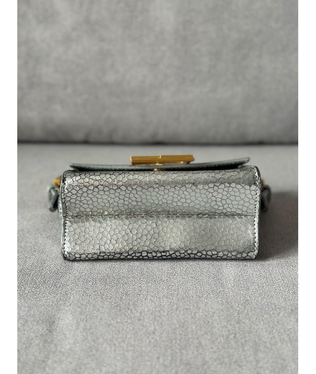 BY FAR Серебряная кожаная сумка с короткими ручками, фото 6