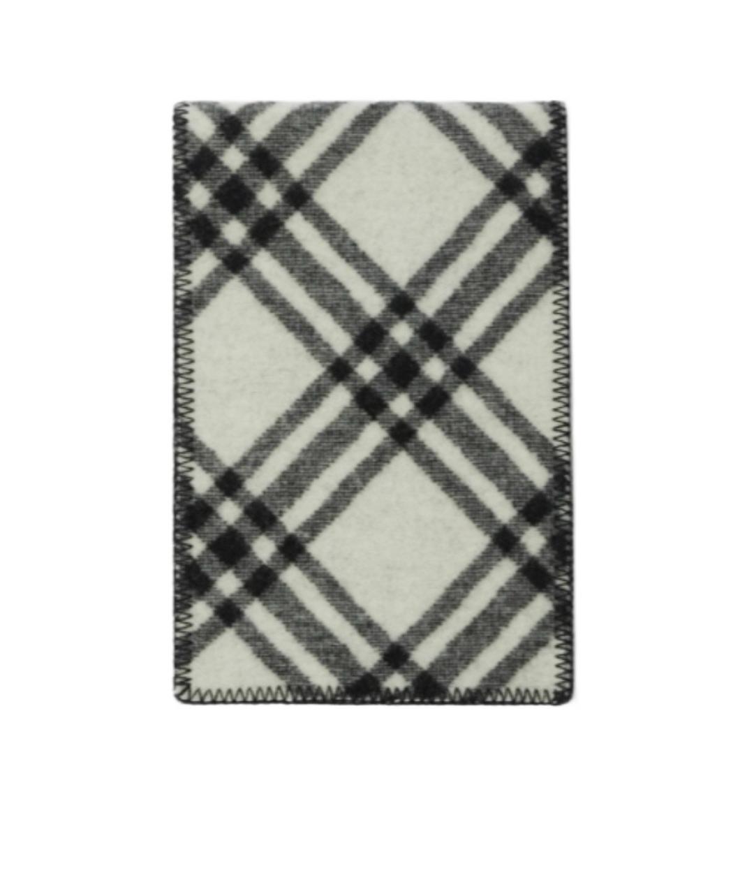 BURBERRY Черный шерстяной шарф, фото 3