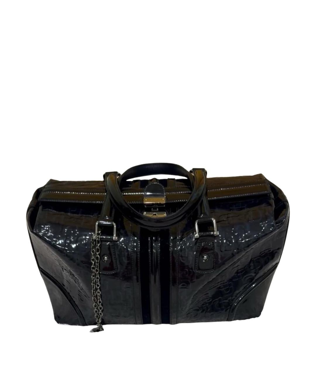 GUCCI Темно-синяя дорожная/спортивная сумка из лакированной кожи, фото 1