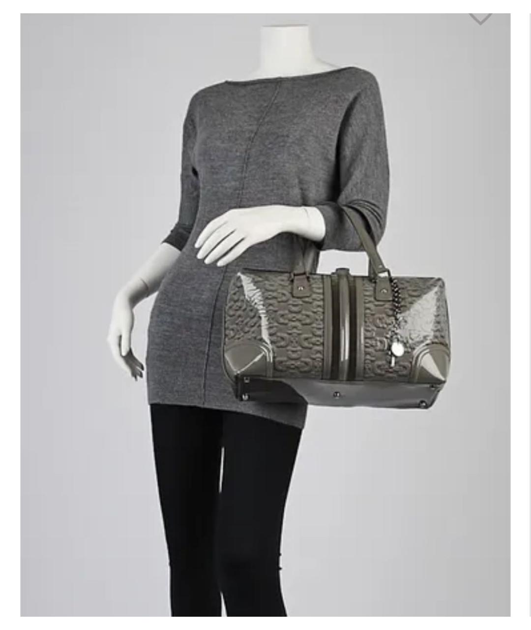 GUCCI Темно-синяя дорожная/спортивная сумка из лакированной кожи, фото 5