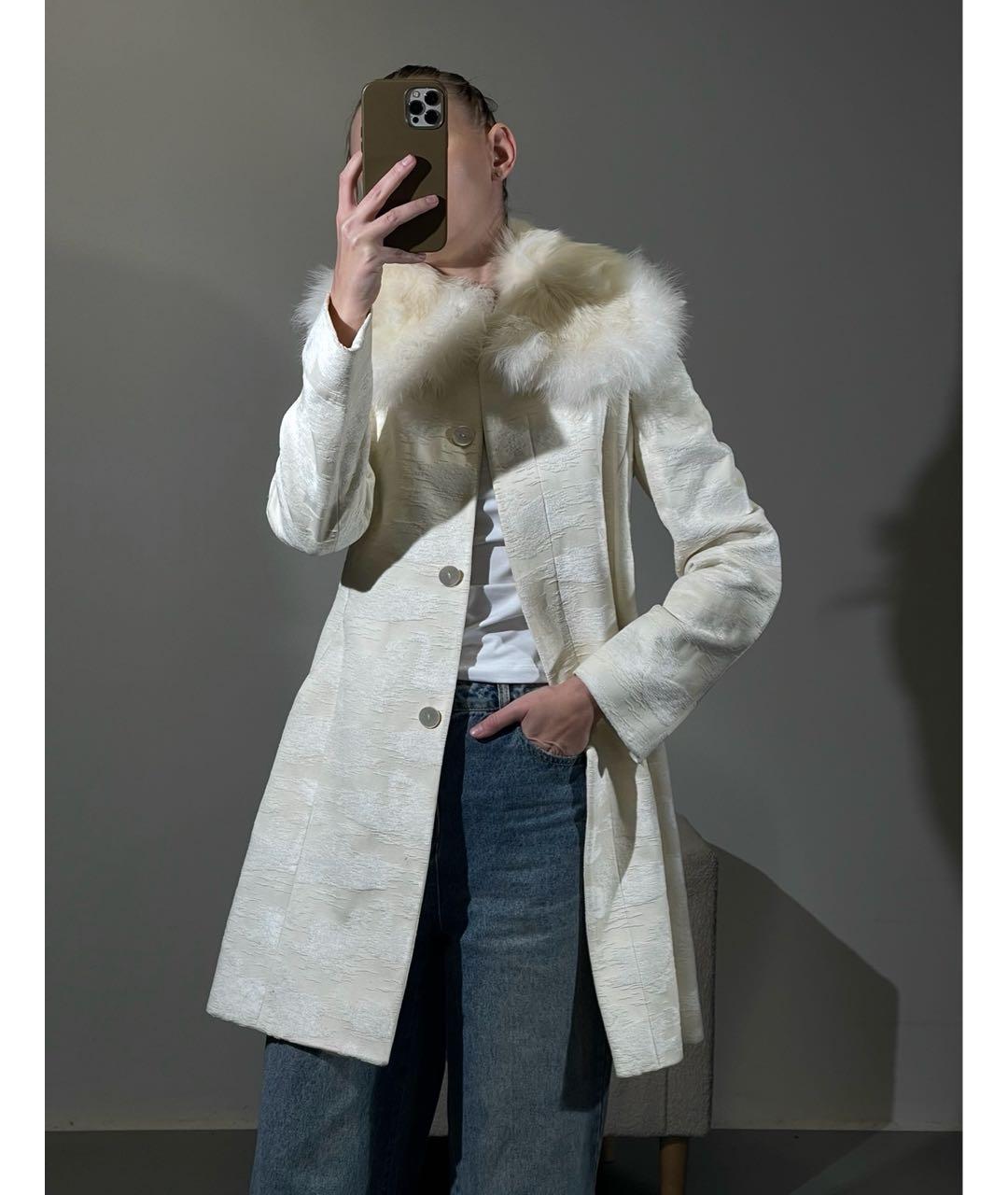 VALENTINO Белое вискозное пальто, фото 5