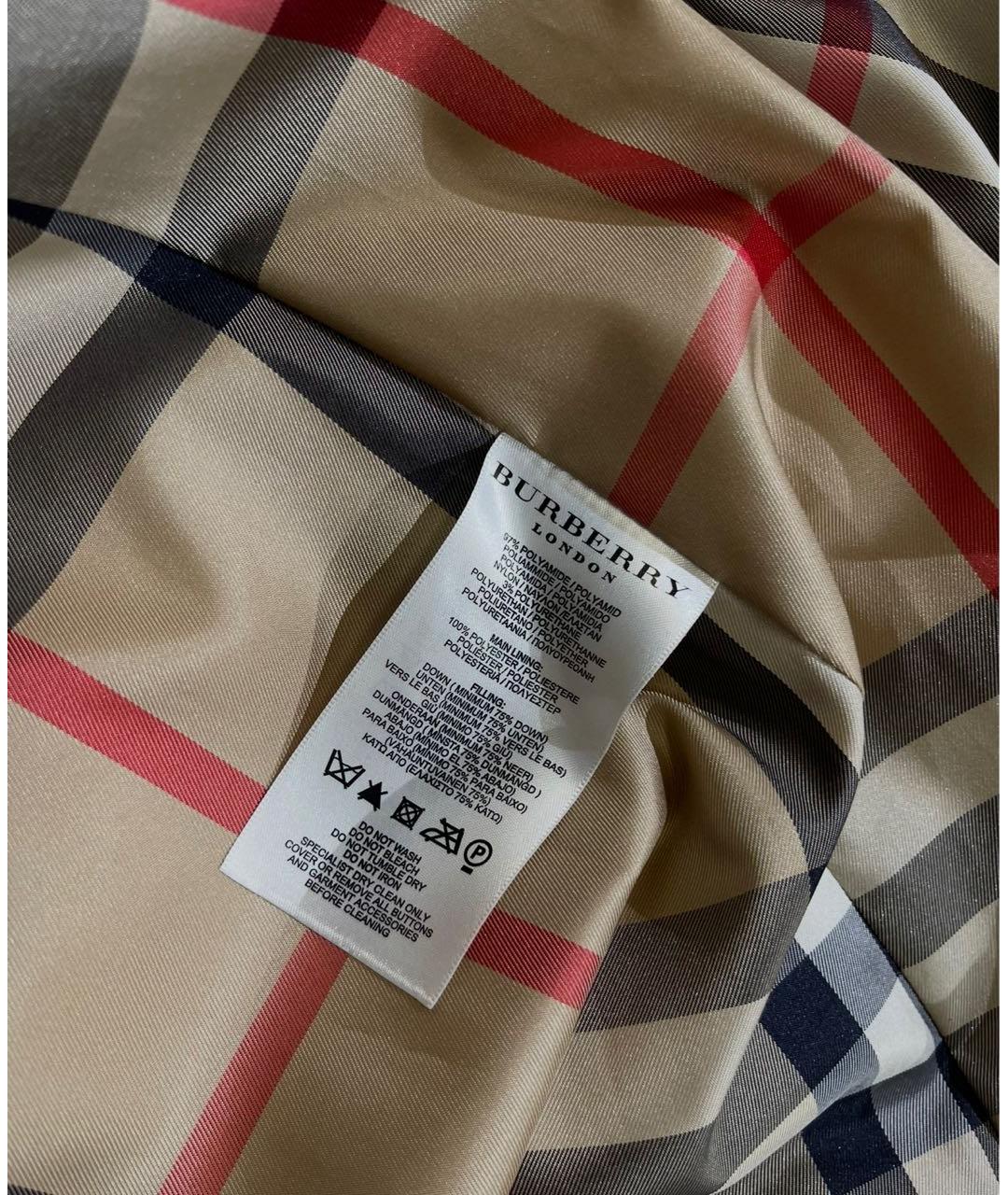 BURBERRY Бордовый полиамидовый пуховик, фото 8