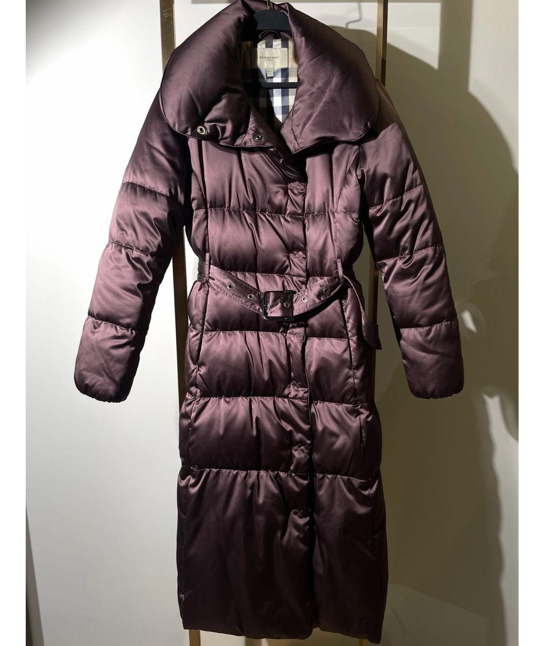 BURBERRY Бордовый полиамидовый пуховик, фото 7