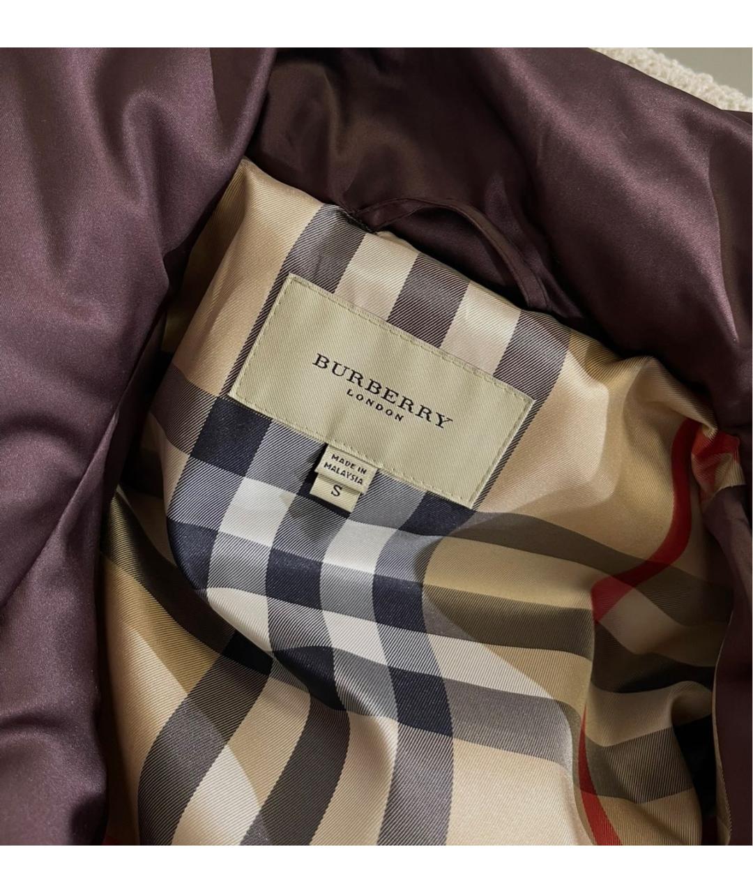 BURBERRY Бордовый полиамидовый пуховик, фото 3