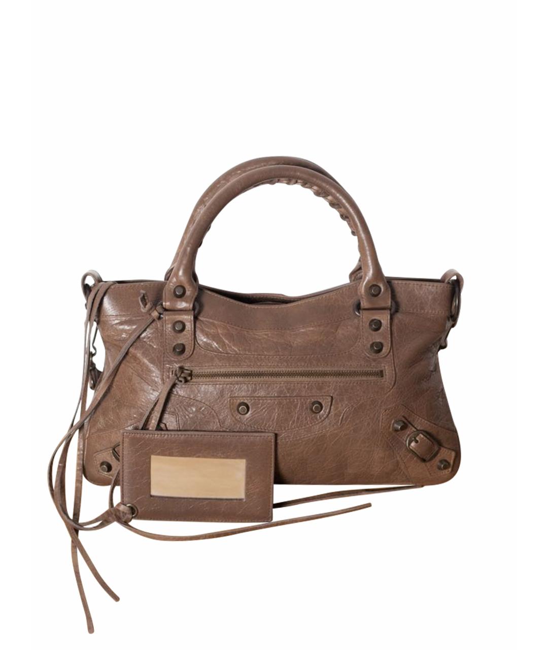 BALENCIAGA Коричневая кожаная сумка через плечо, фото 1