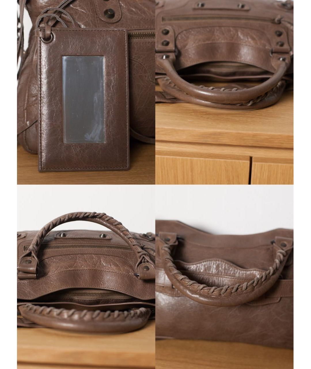 BALENCIAGA Коричневая кожаная сумка через плечо, фото 7