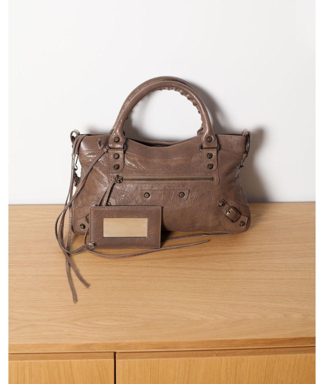 BALENCIAGA Коричневая кожаная сумка через плечо, фото 9