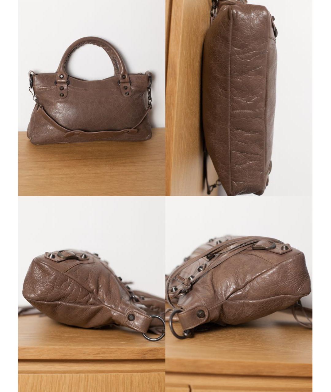 BALENCIAGA Коричневая кожаная сумка через плечо, фото 6