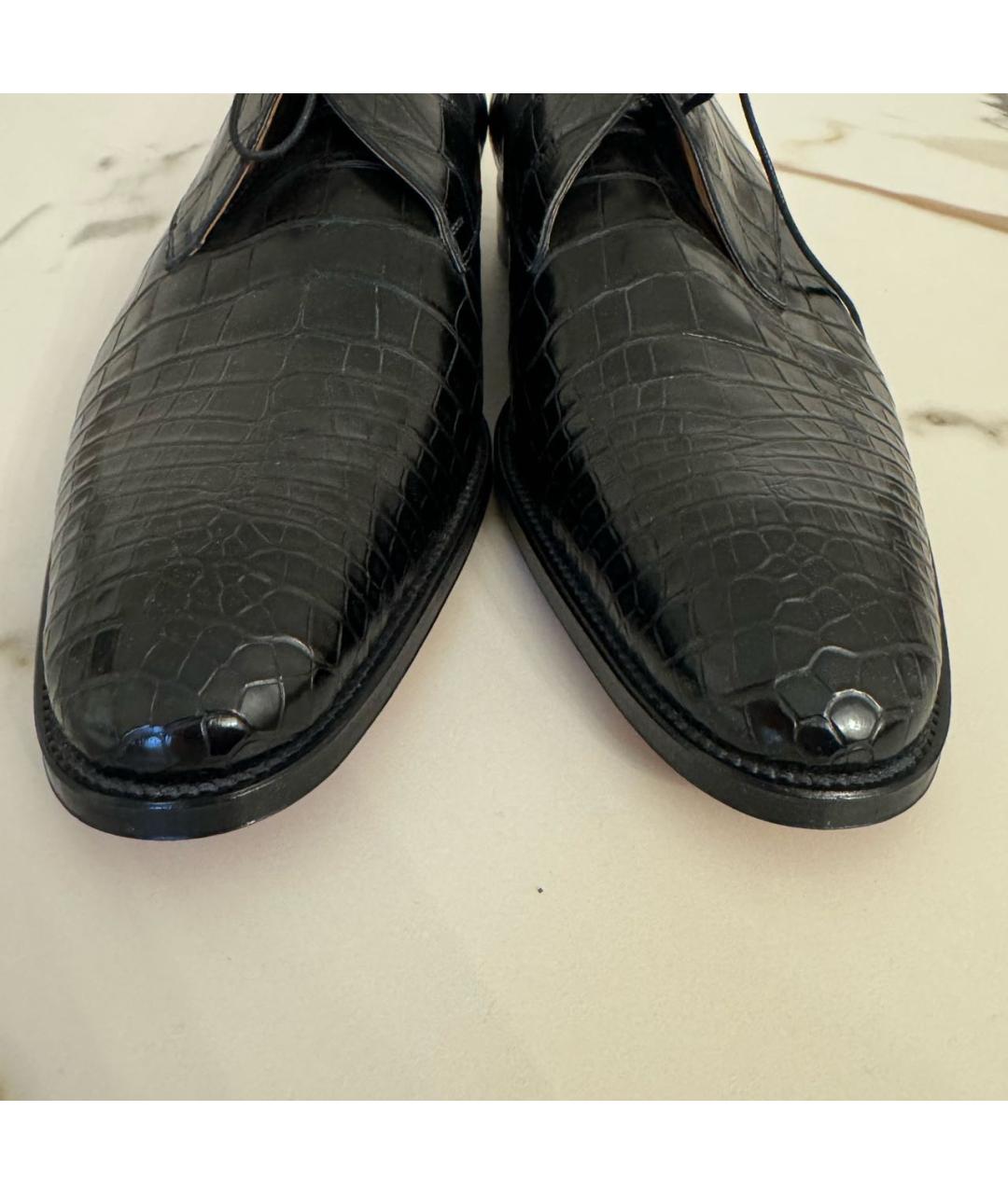 HERMES Черные туфли из экзотической кожи, фото 2