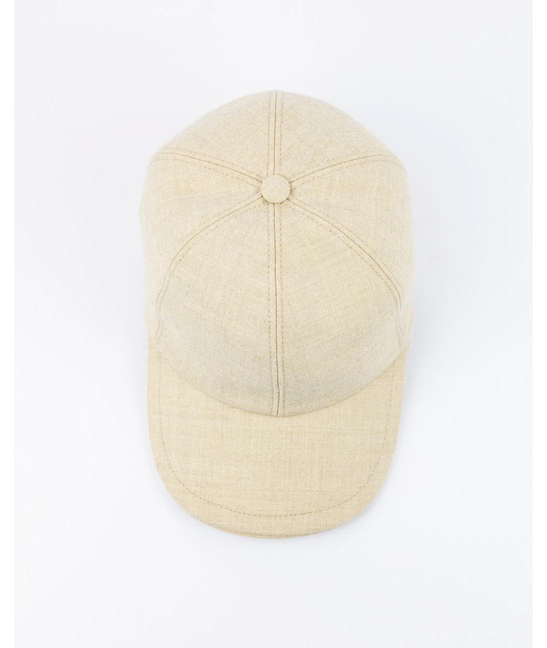 ELEVENTY Бежевая шерстяная кепка/бейсболка, фото 3
