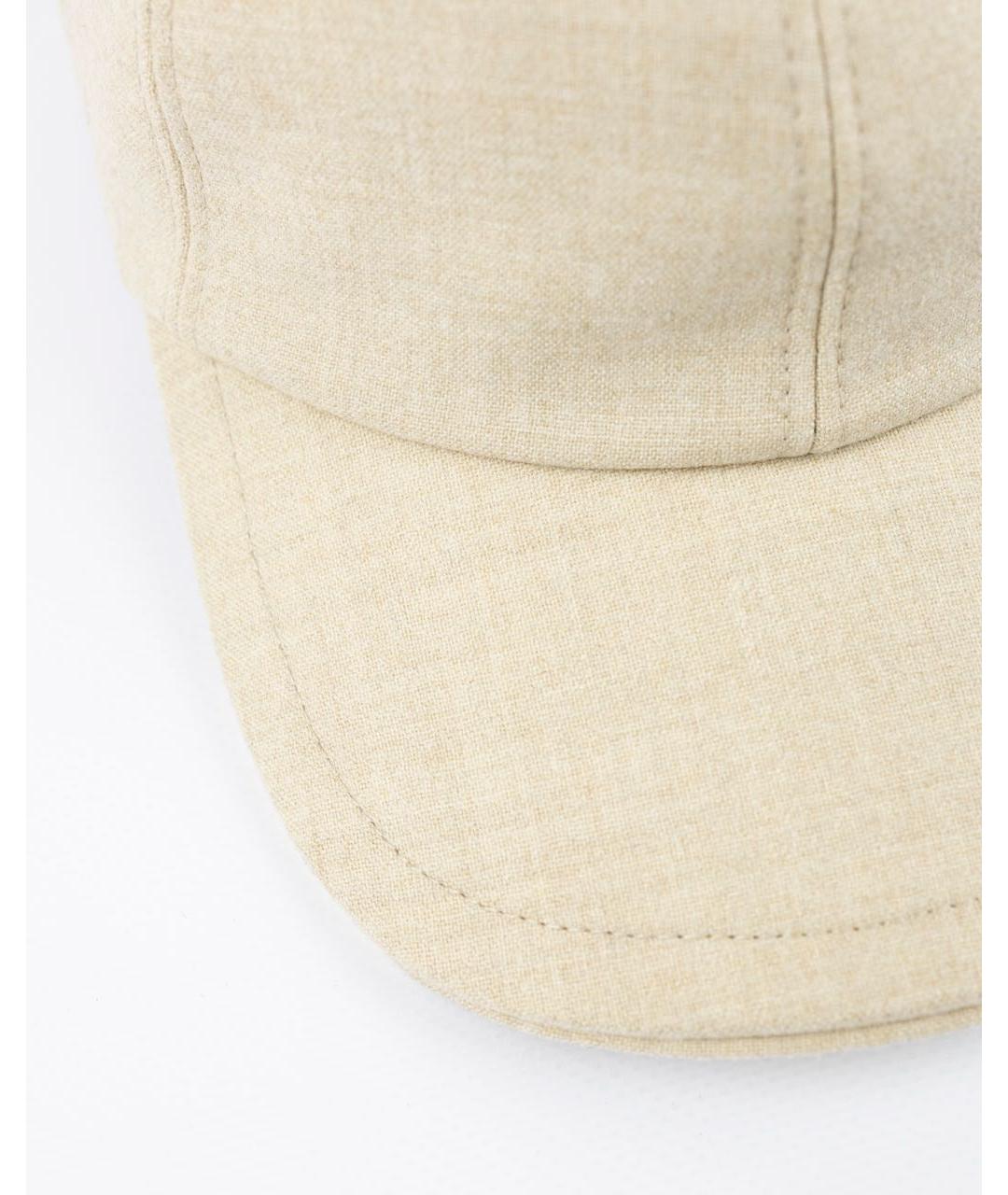 ELEVENTY Бежевая шерстяная кепка/бейсболка, фото 2