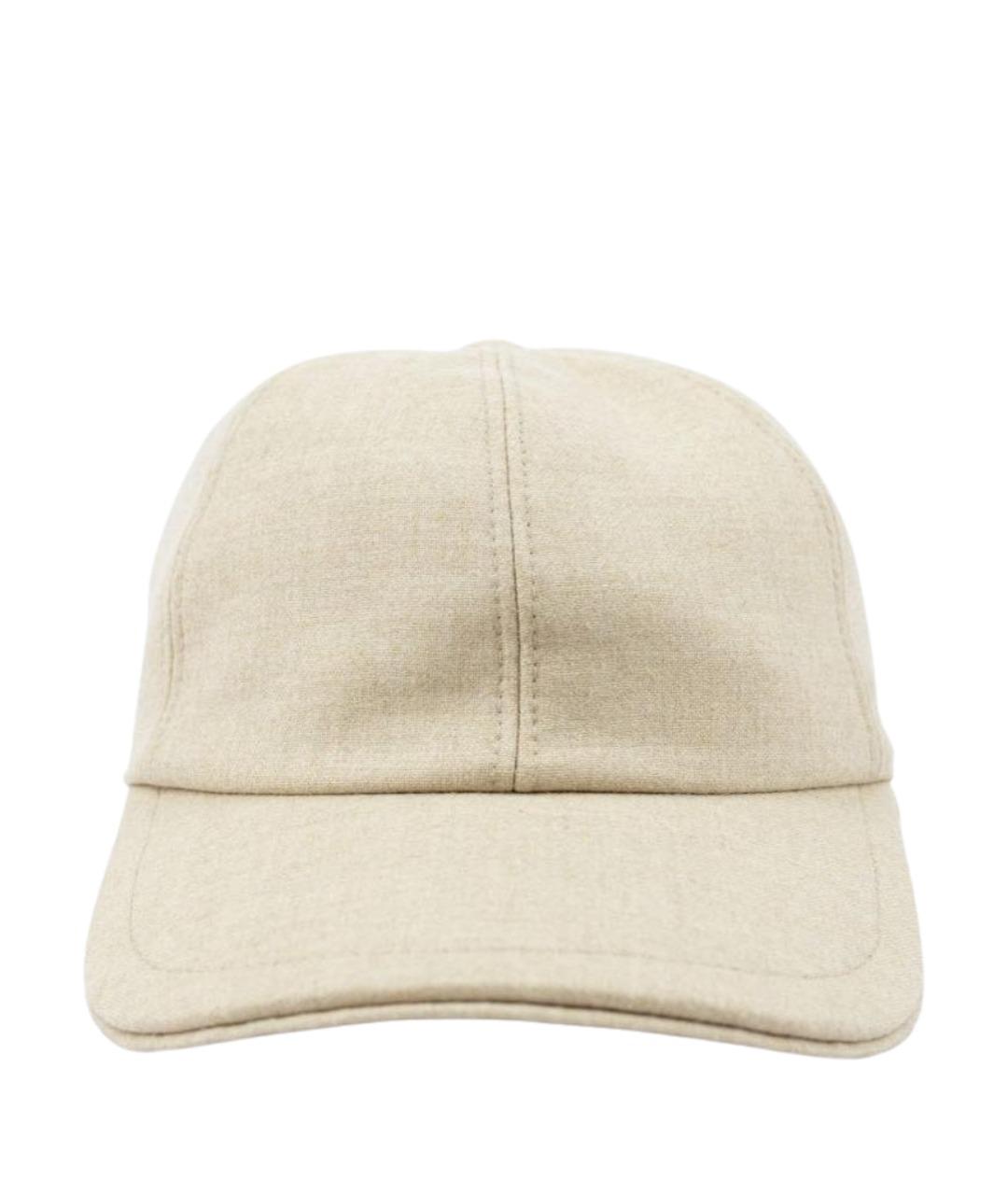 ELEVENTY Бежевая шерстяная кепка/бейсболка, фото 1