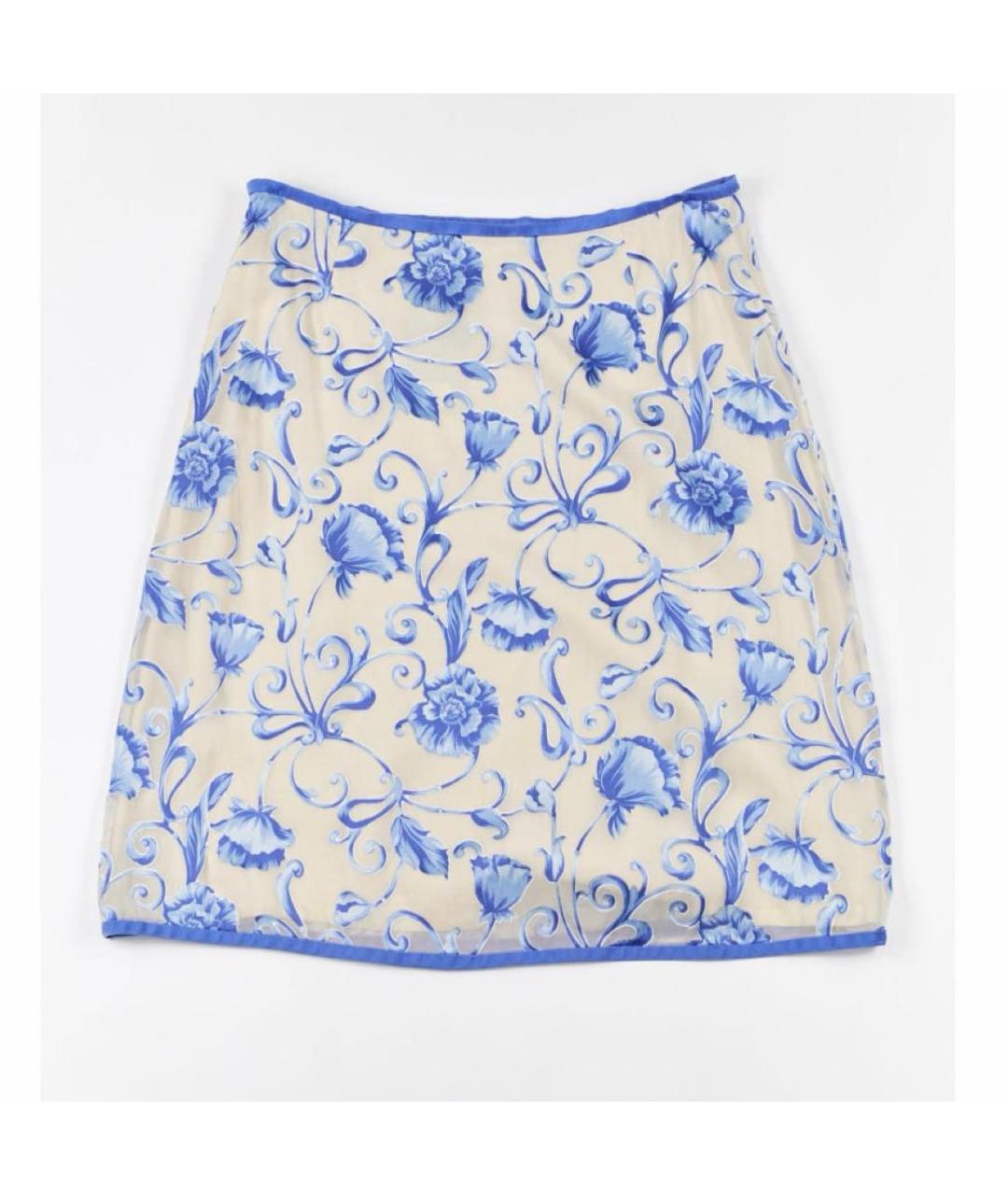 ESCADA Голубая шелковая юбка миди, фото 7