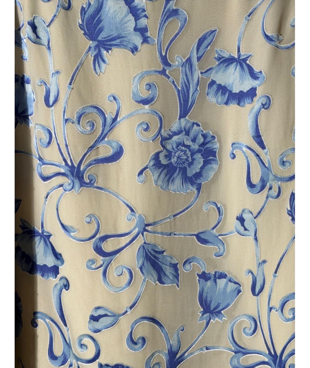 ESCADA Голубая шелковая юбка миди, фото 4