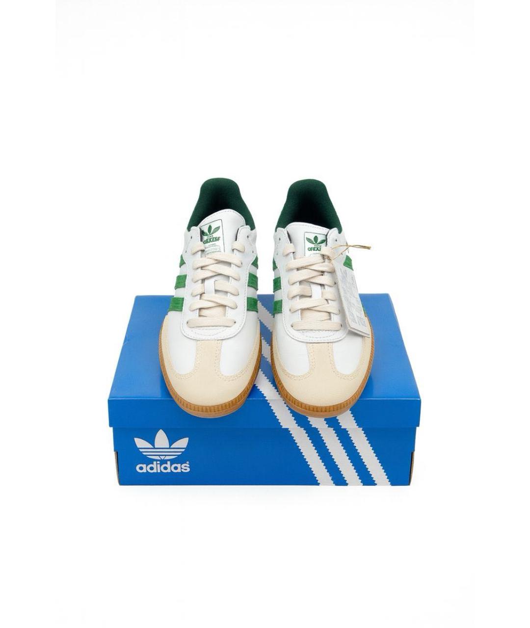 ADIDAS Зеленые кожаные кеды, фото 2