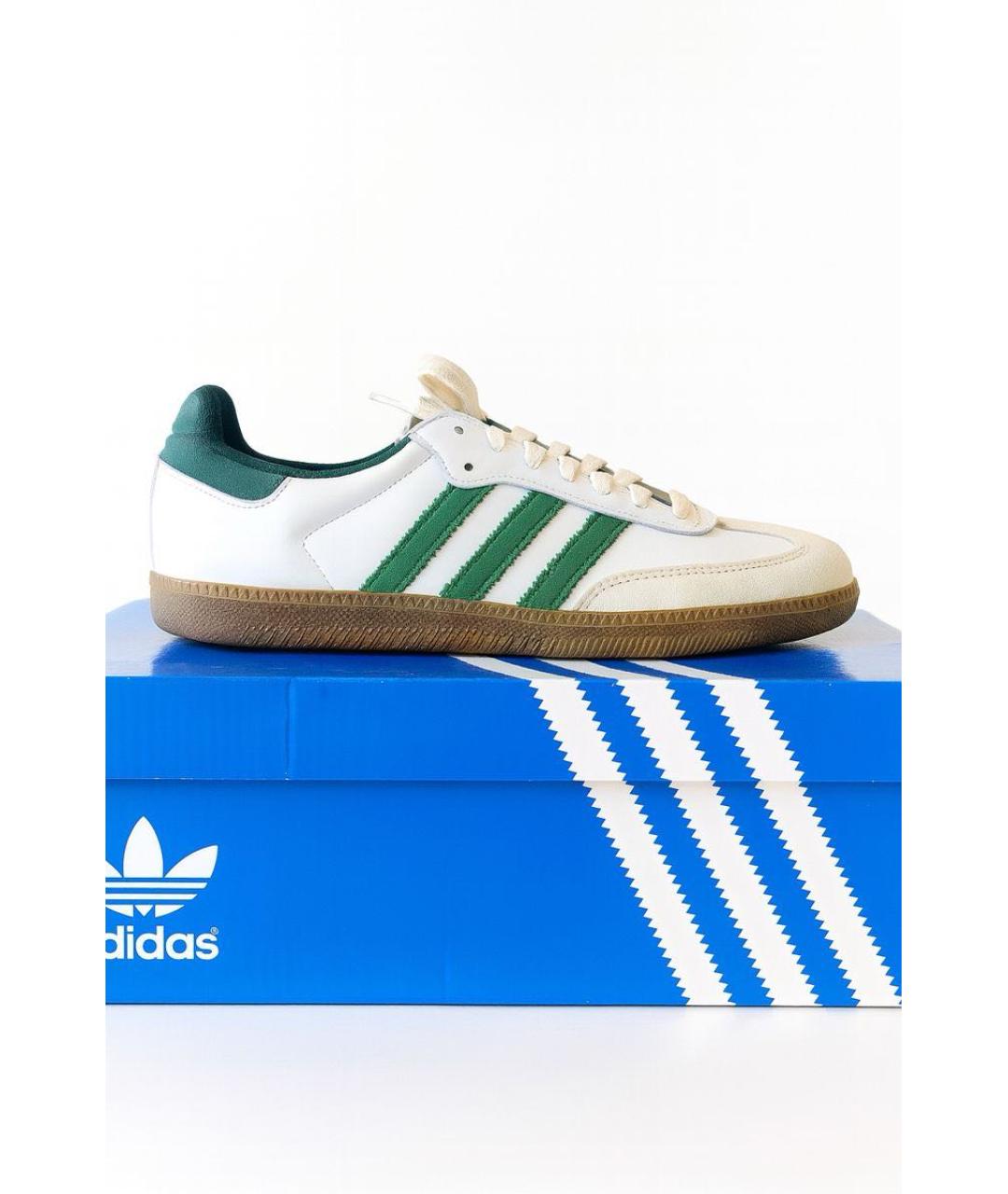 ADIDAS Зеленые кожаные кеды, фото 5