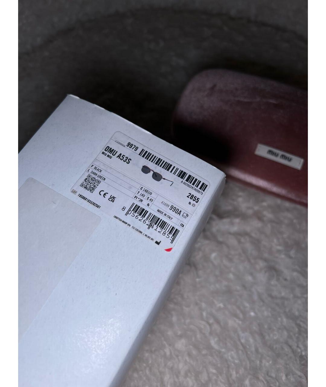 MIU MIU Черные металлические солнцезащитные очки, фото 5