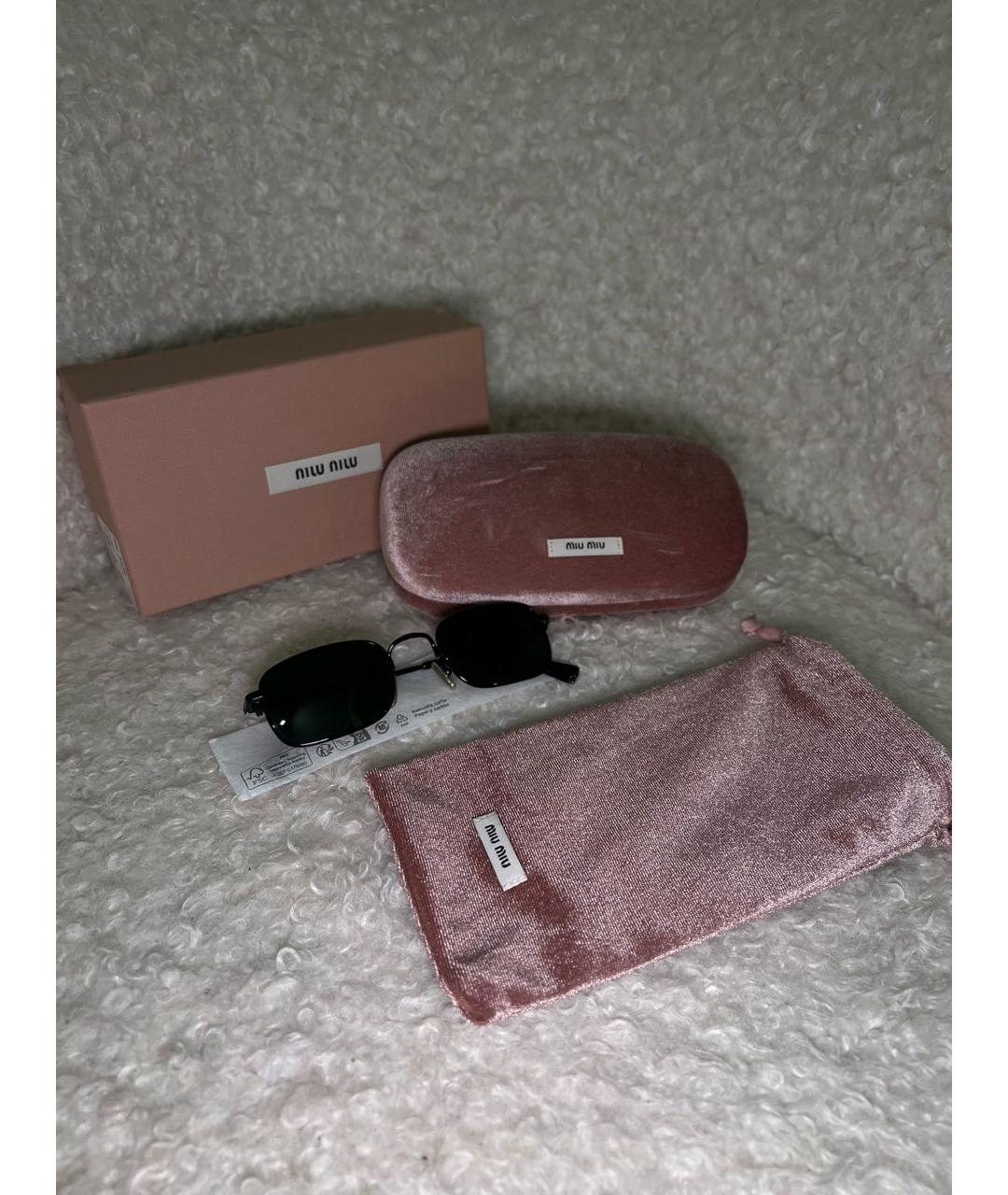 MIU MIU Черные металлические солнцезащитные очки, фото 4