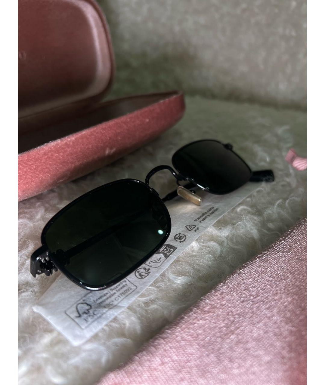 MIU MIU Черные металлические солнцезащитные очки, фото 9