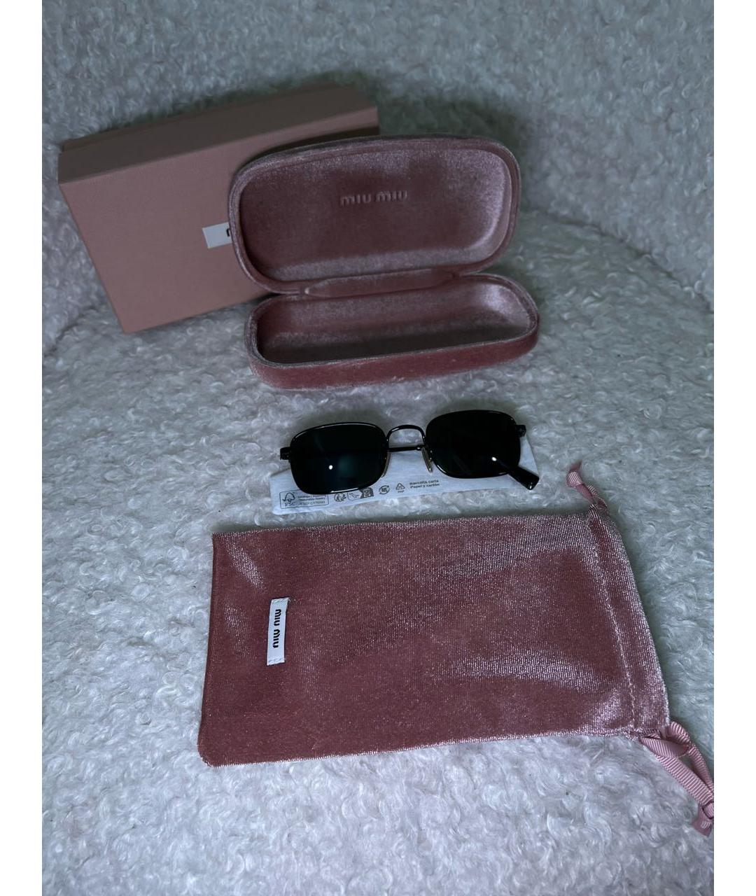 MIU MIU Черные металлические солнцезащитные очки, фото 2