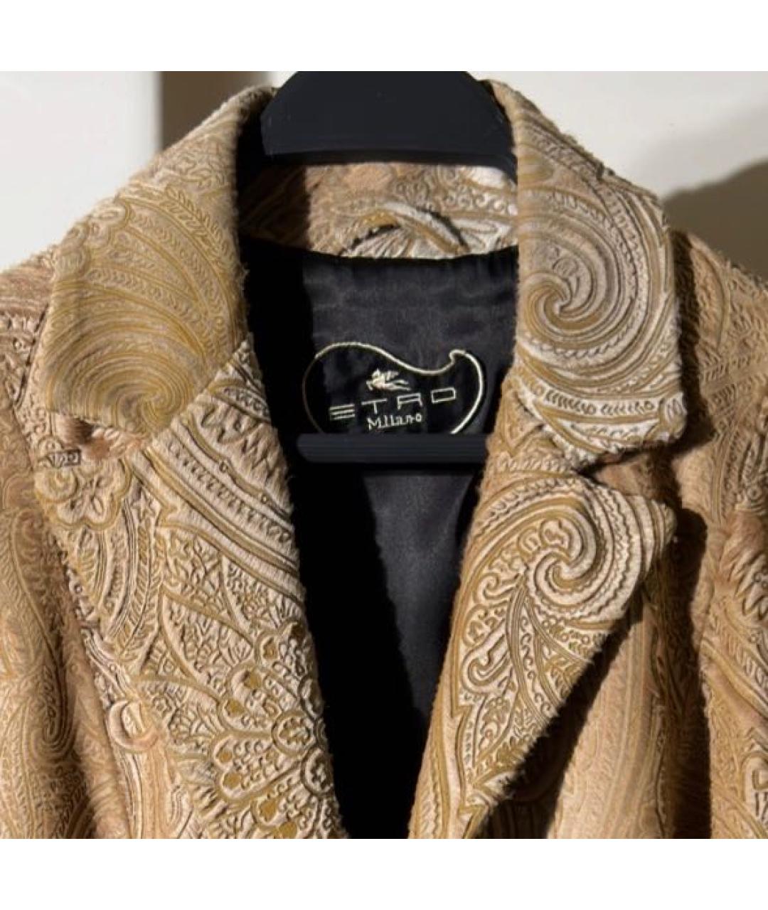 ETRO Бежевый меховой жакет/пиджак, фото 3