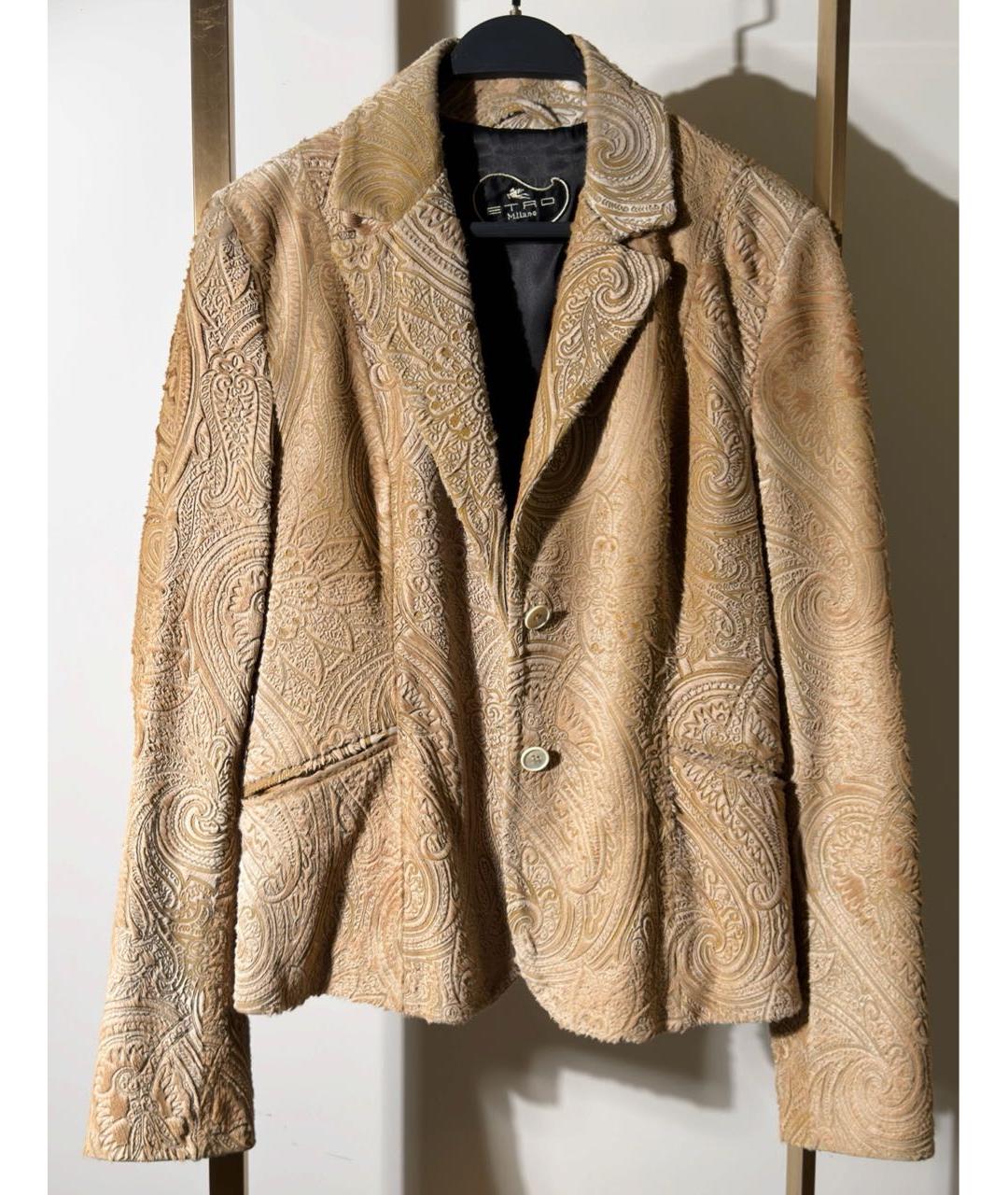 ETRO Бежевый меховой жакет/пиджак, фото 6