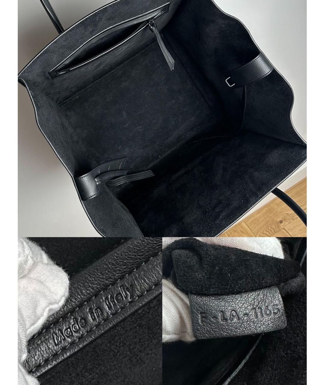 CELINE Черная кожаная сумка с короткими ручками, фото 8