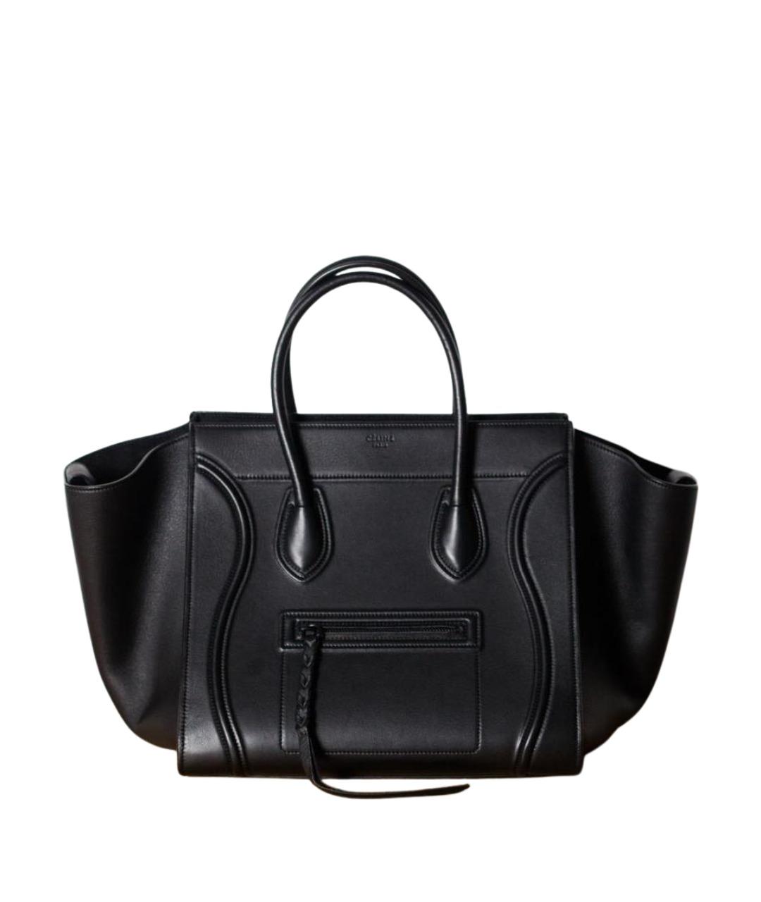 CELINE Черная кожаная сумка с короткими ручками, фото 10