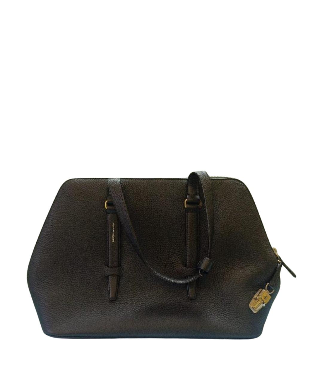 AGNONA Черная кожаная сумка тоут, фото 1