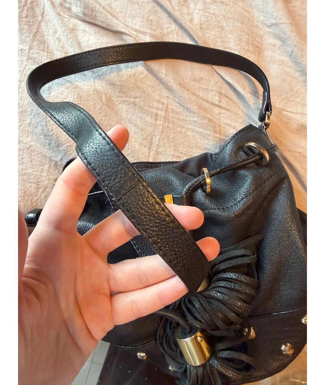 SEE BY CHLOE Черная кожаная сумка через плечо, фото 5