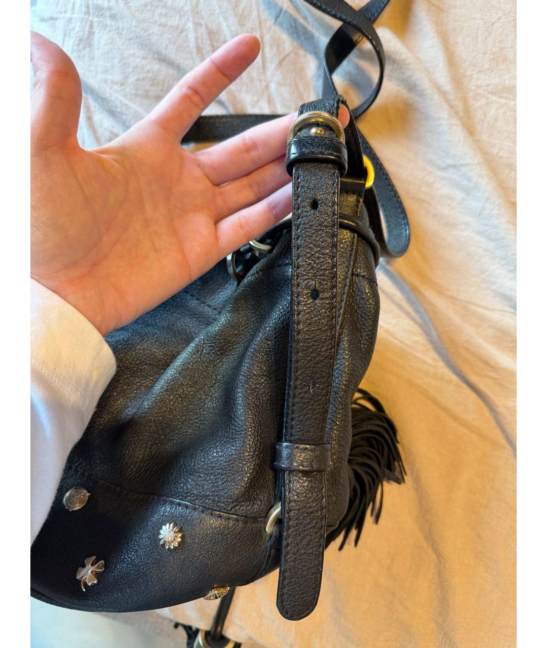 SEE BY CHLOE Черная кожаная сумка через плечо, фото 7